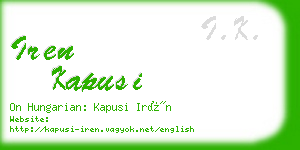 iren kapusi business card